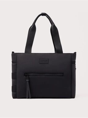 Dagne Dover Black Neoprene Everyday Tote with Front Zip